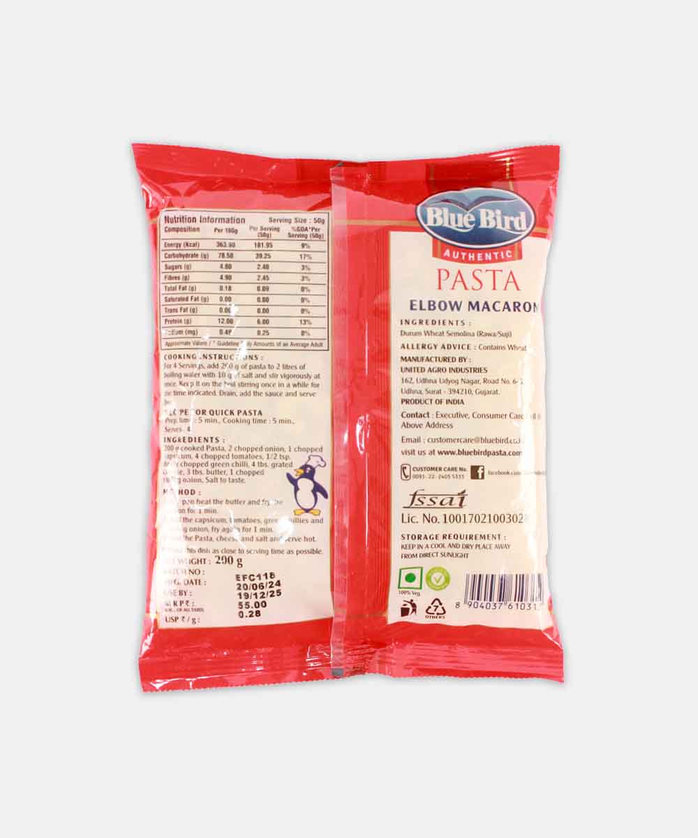 Blue Bird Elbow Macaroni Pasta 200 Gm - Image 2
