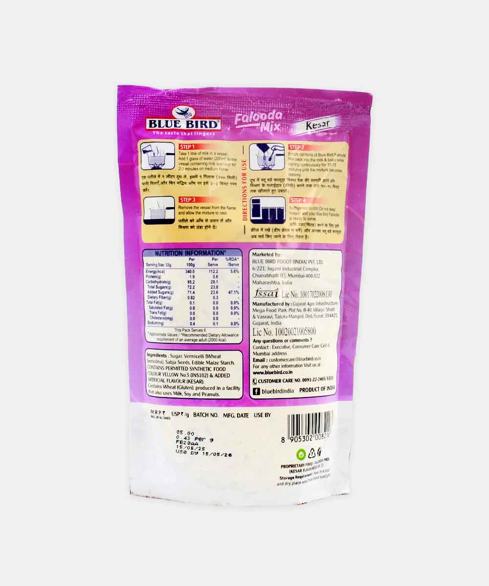 Blue Bird Kesar Falooda Mix 200 Gm - Image 2