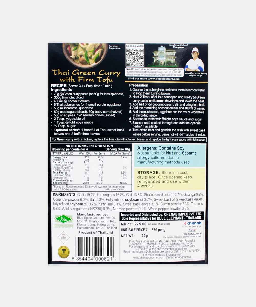 Blue Elephant Green Curry Paste 70 Gm - Image 2