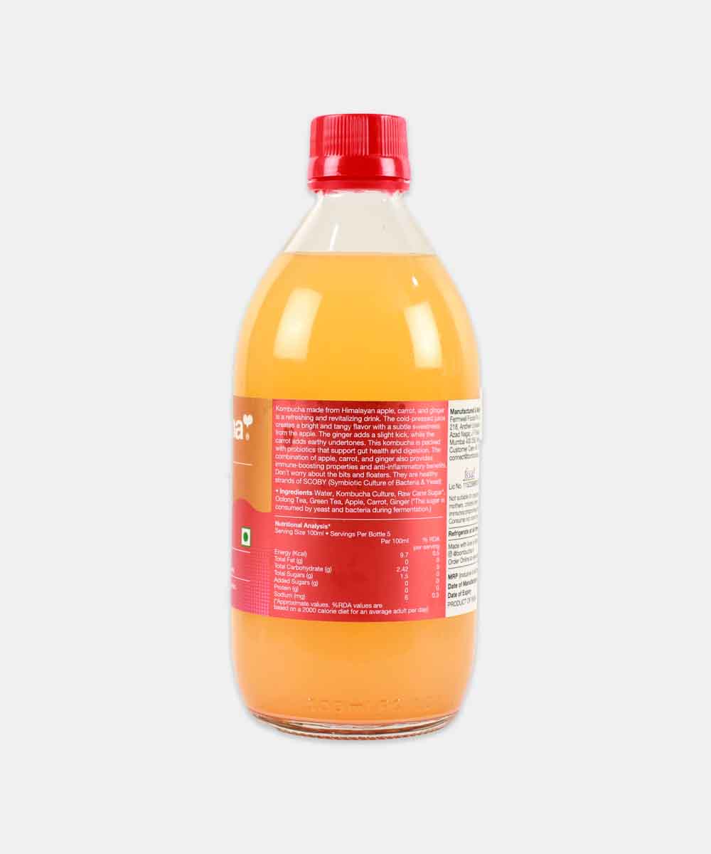 Bombucha Apple Carrot Ginger Tea 500 Ml - Image 2