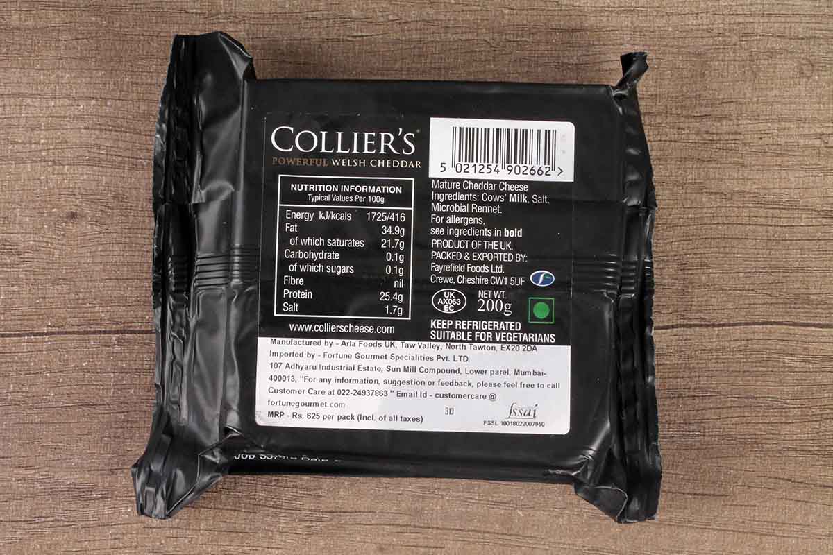 Colliers 100 % Welsh Milk Mature Cheddar Cheese 200 Gm - Image 2