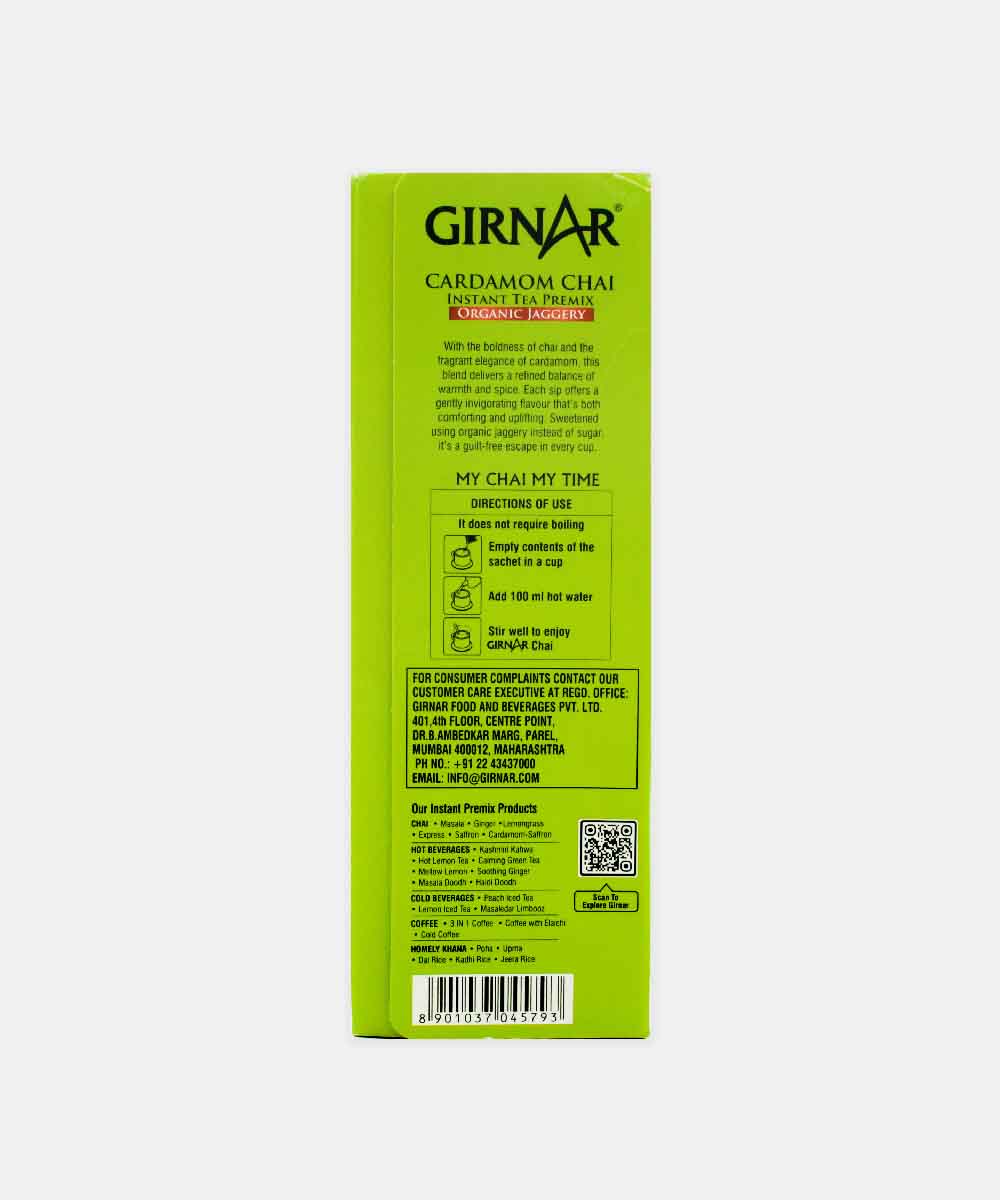 Girnar Cardamom Premix Organic Jaggery Chai 140 Gm - Image 2