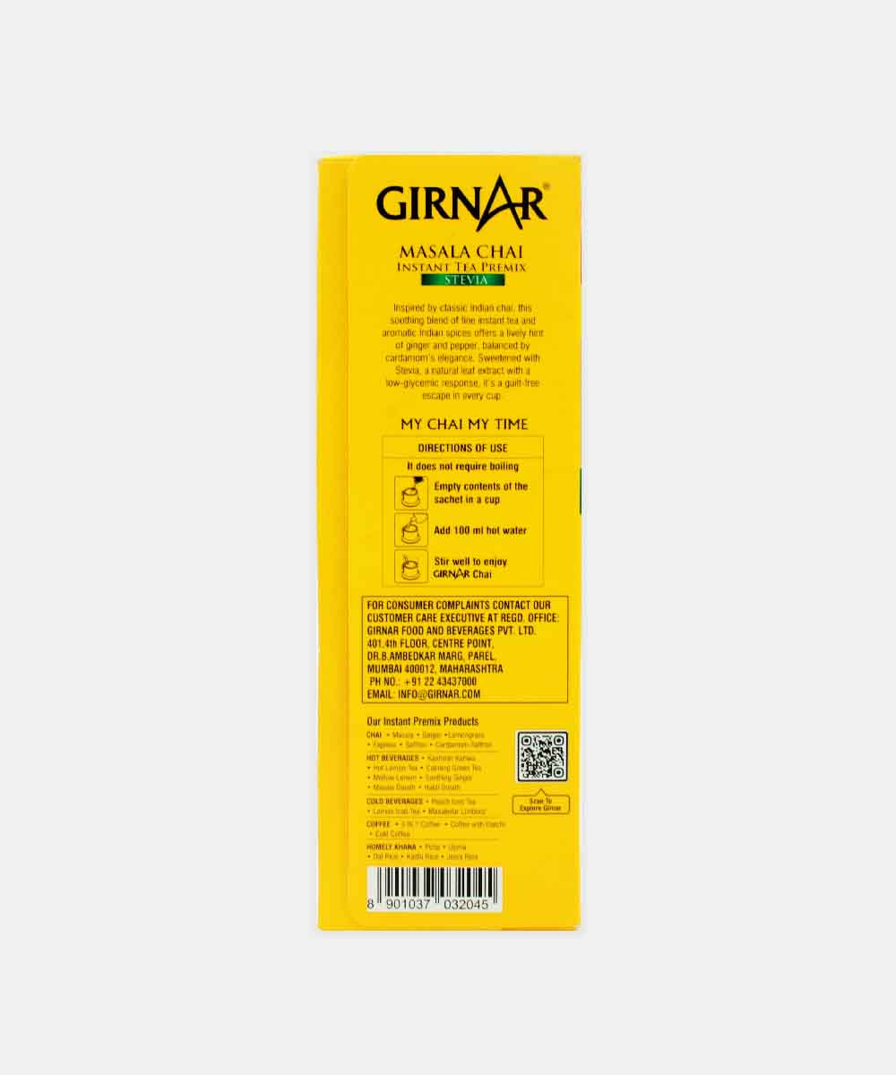 Girnar Instant Premix Masala With Stevia Chai 10 Sachets 80 Gm - Image 2