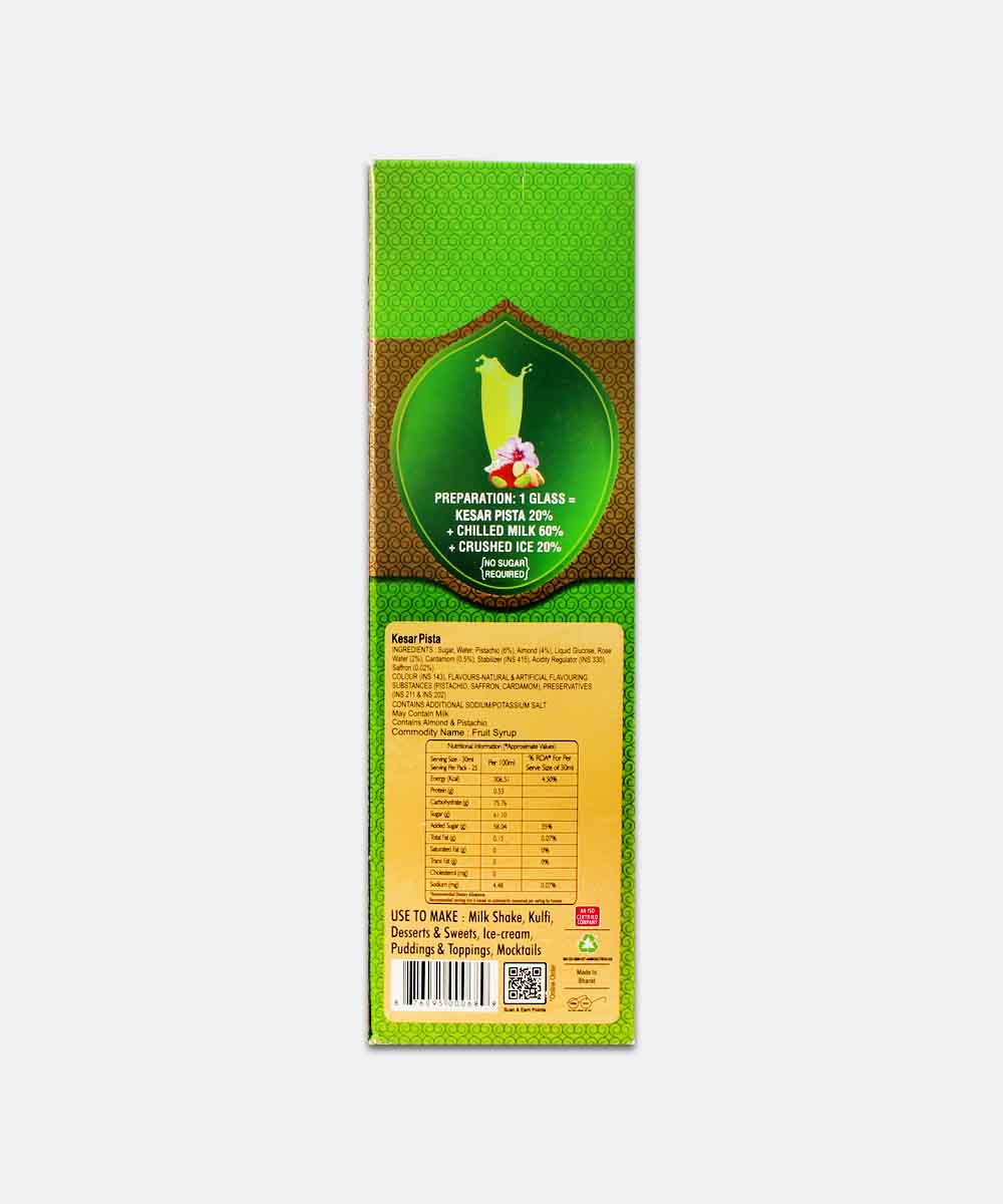 Guruji Kesar Pista Syrup 750 Ml - Image 2