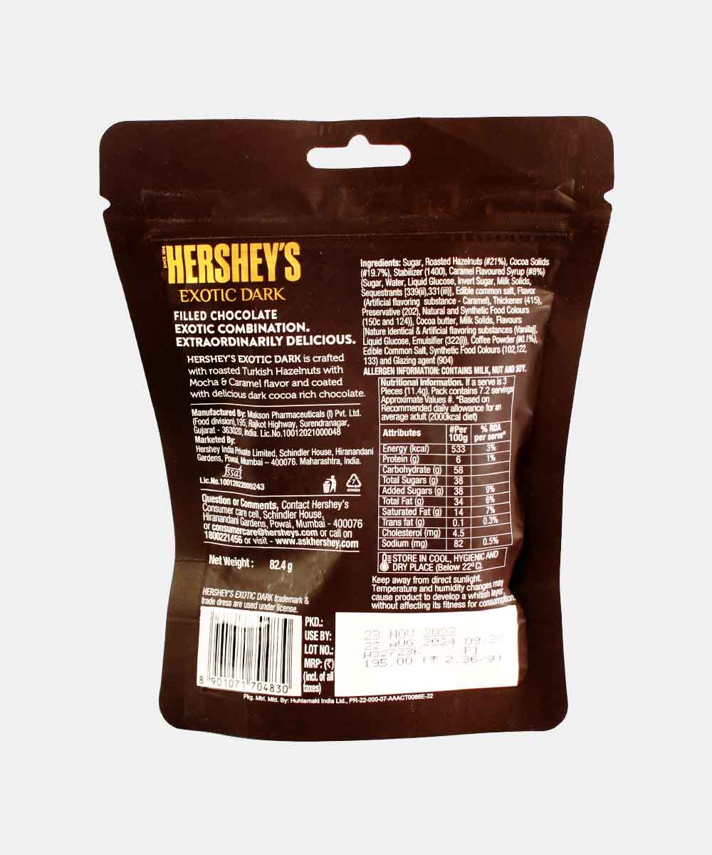Hersheys Exotic Dark Turkish Hazelnuts 82.4 Gm - Image 2