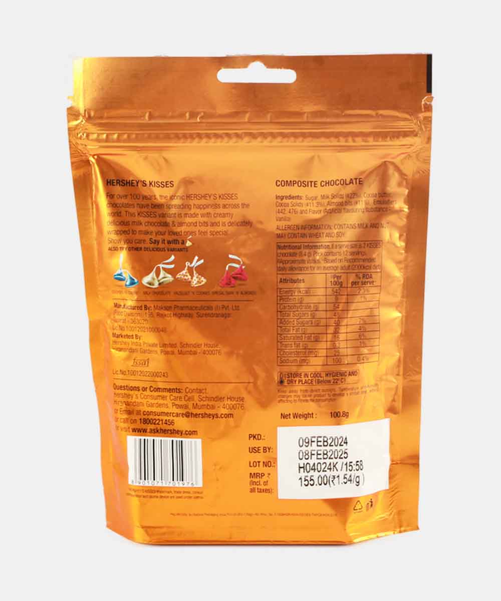 Hersheys Kisses Almonds 100.8 Gm - Image 2