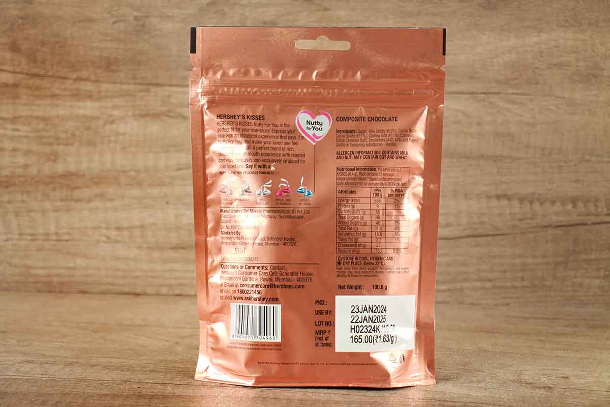 Hersheys Kisses Cashews Chocolate 100.8 Gm - Image 2