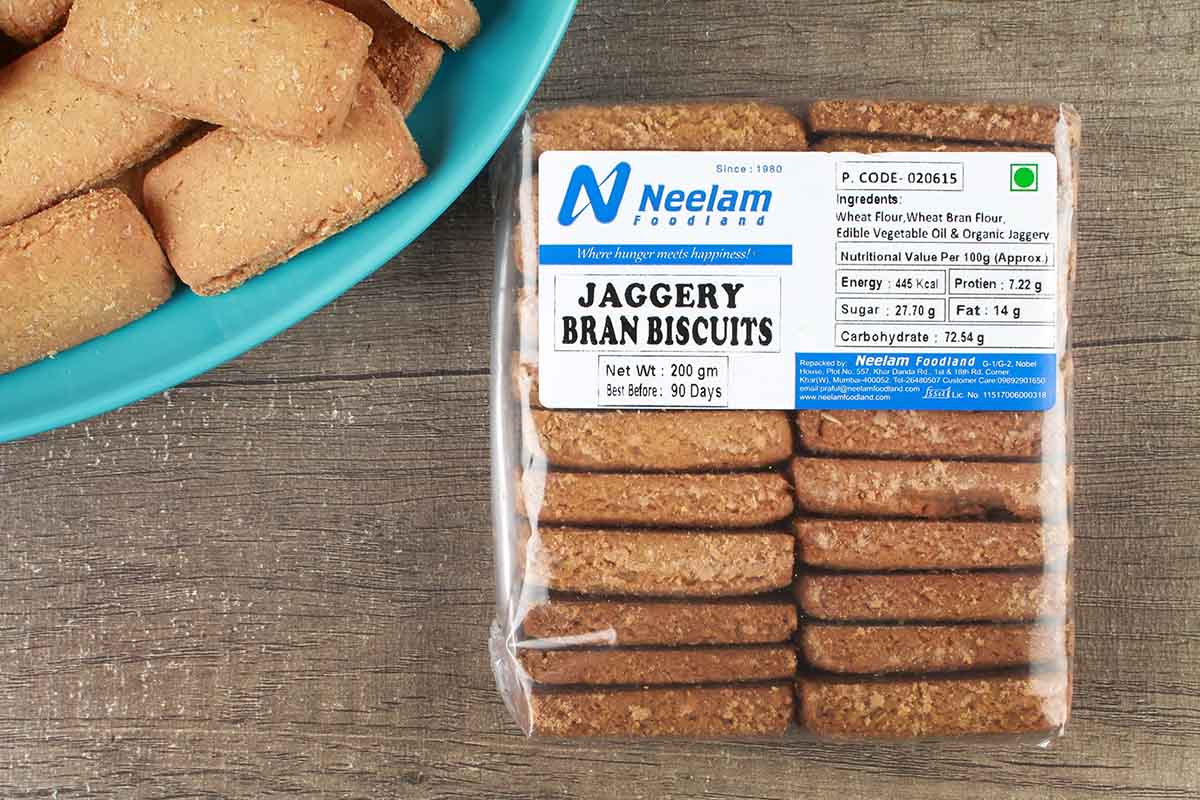 Jaggery Bran Biscuits 200 Gm