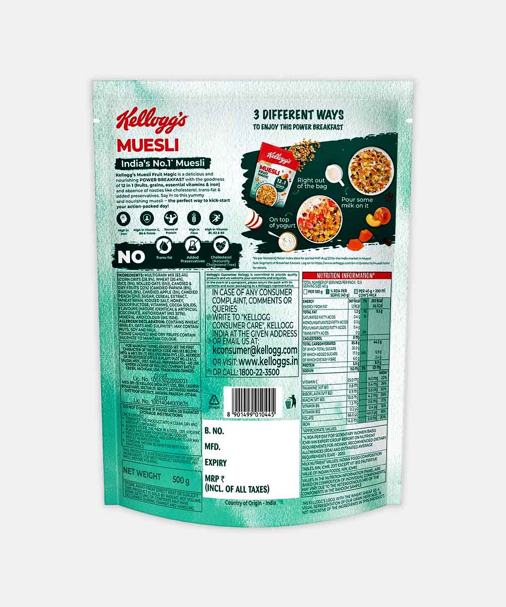Kelloggs Muesli 22% Fruit Magic 500 Gm - Image 2
