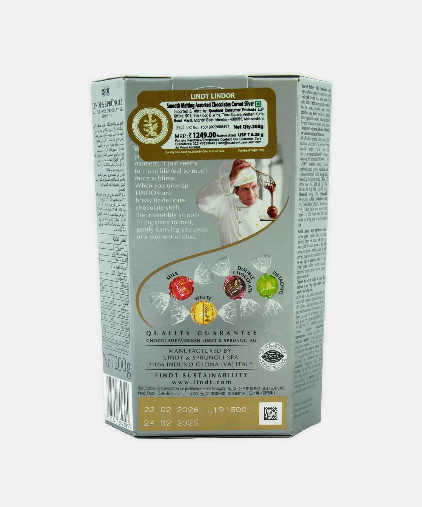 Lindt Lindor Silver Cornet Assorted Chocolate 200 Gm - Image 2