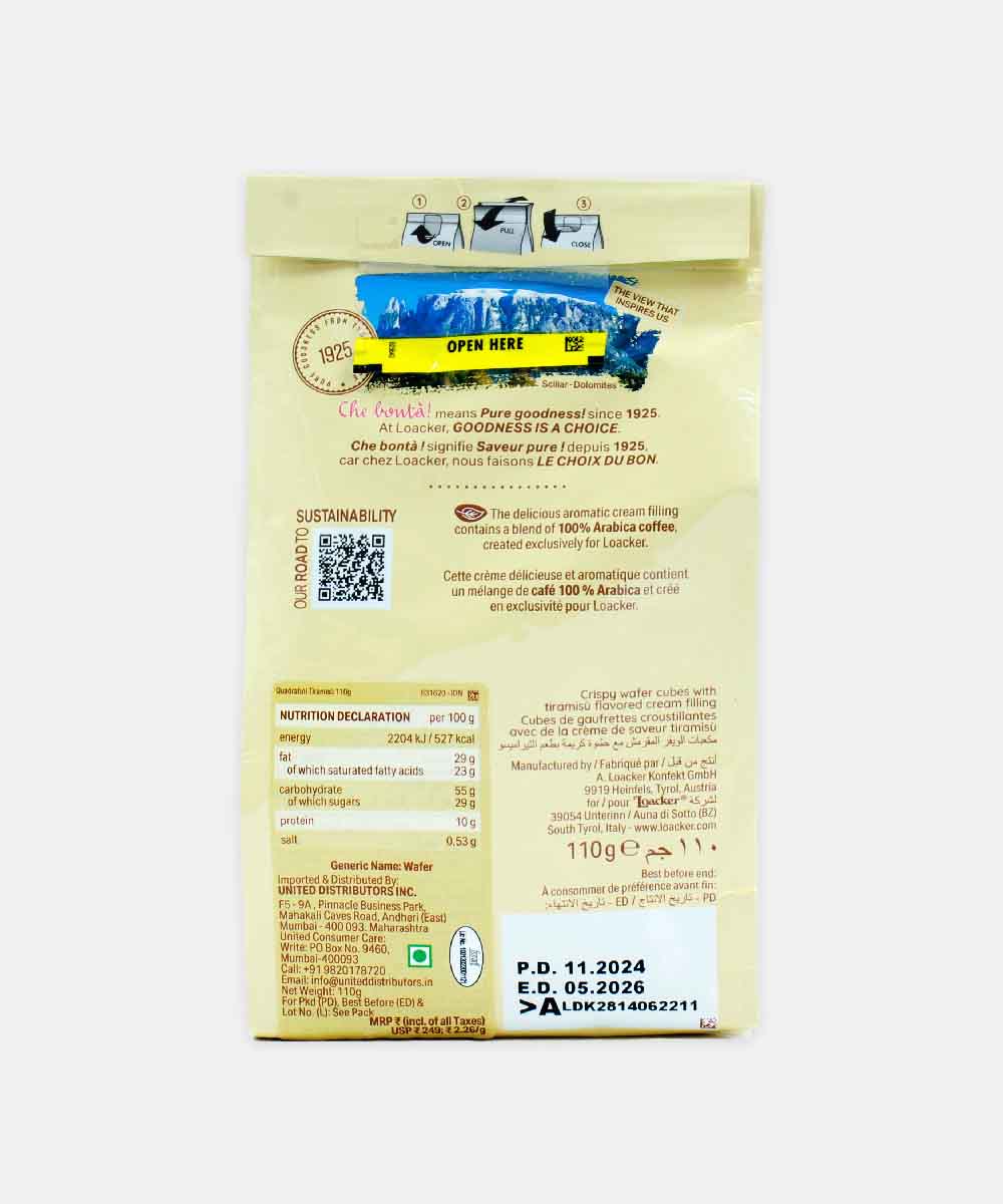 Loacker Tiramisu Wafer Biscuit 110 Gm - Image 2
