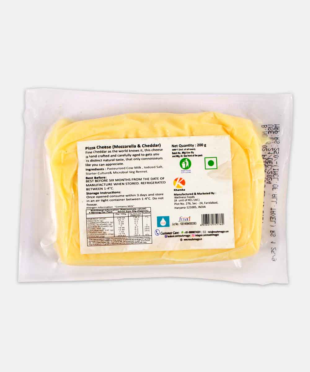 Mooz Mozzarella & Cheddar Pizza Cheese 200 Gm - Image 2