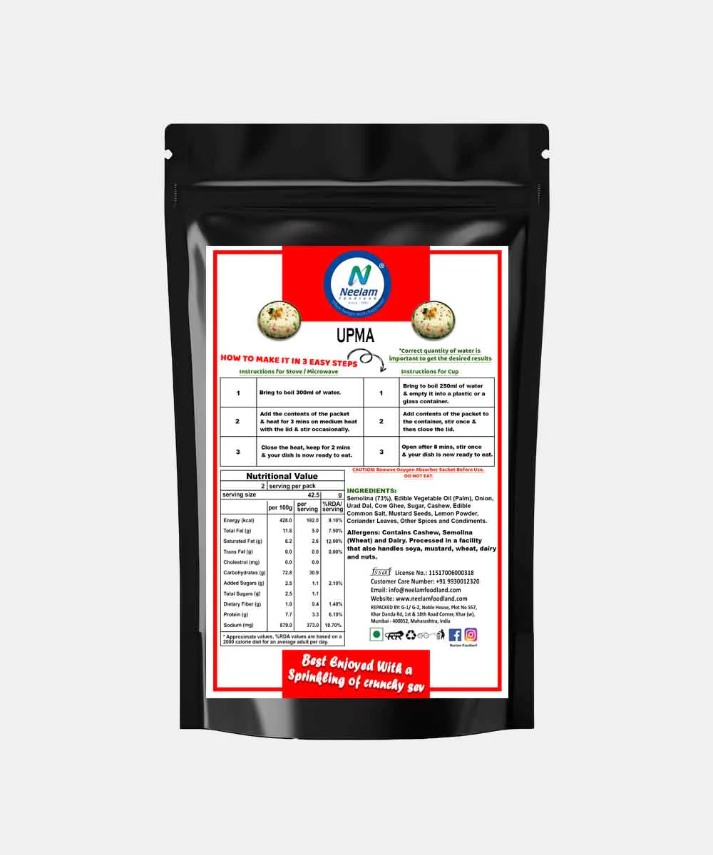 Neelam Freeze Dried Upma Mix 85 Gm - Image 2