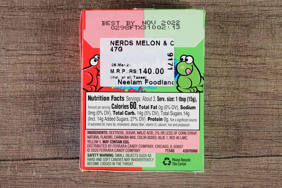 Nerds Melon & Cherry Crunchy Candy 47 Gm - Image 2