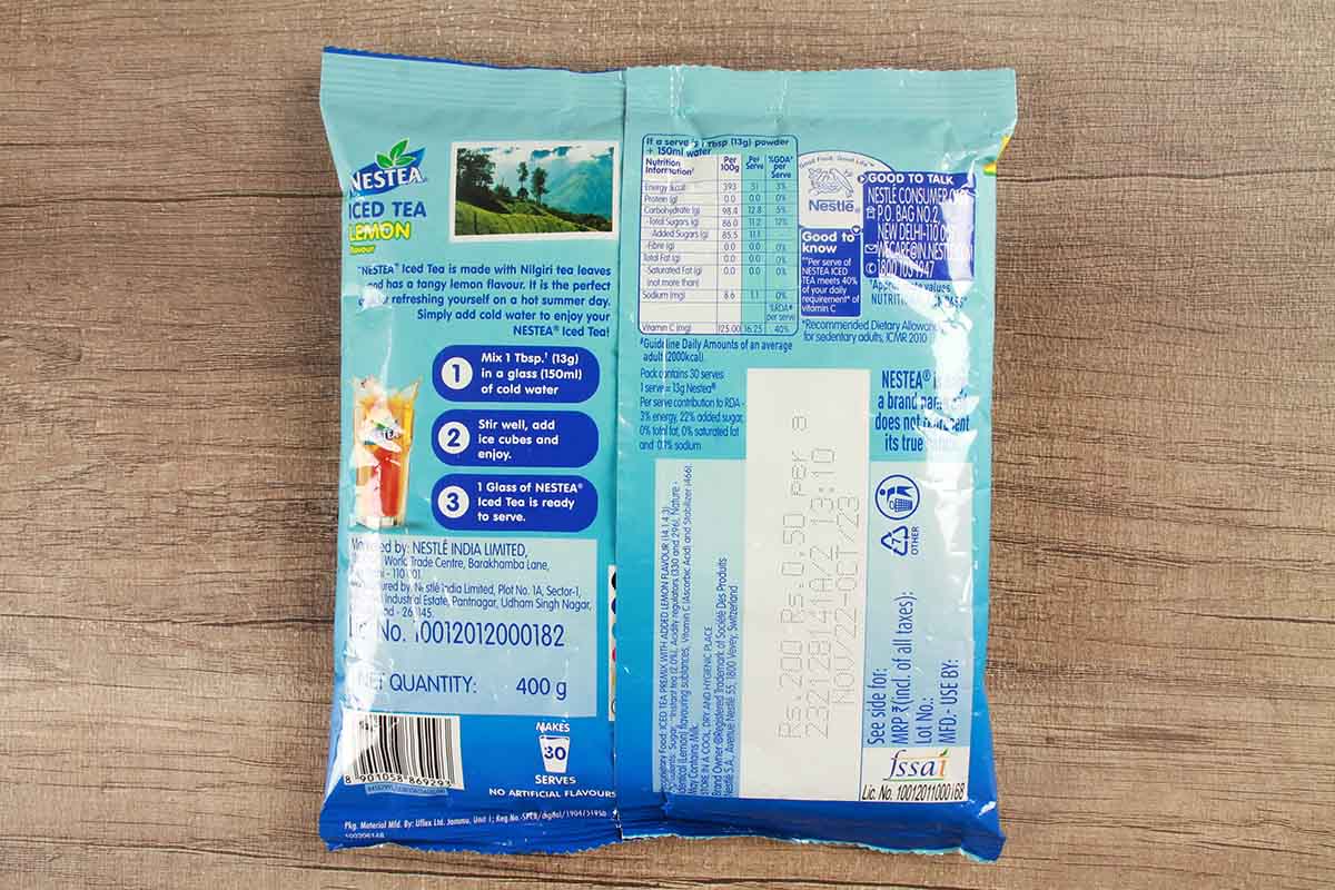 Nestle Nestea Lemon Flavour Iced Tea 400 Gm - Image 2