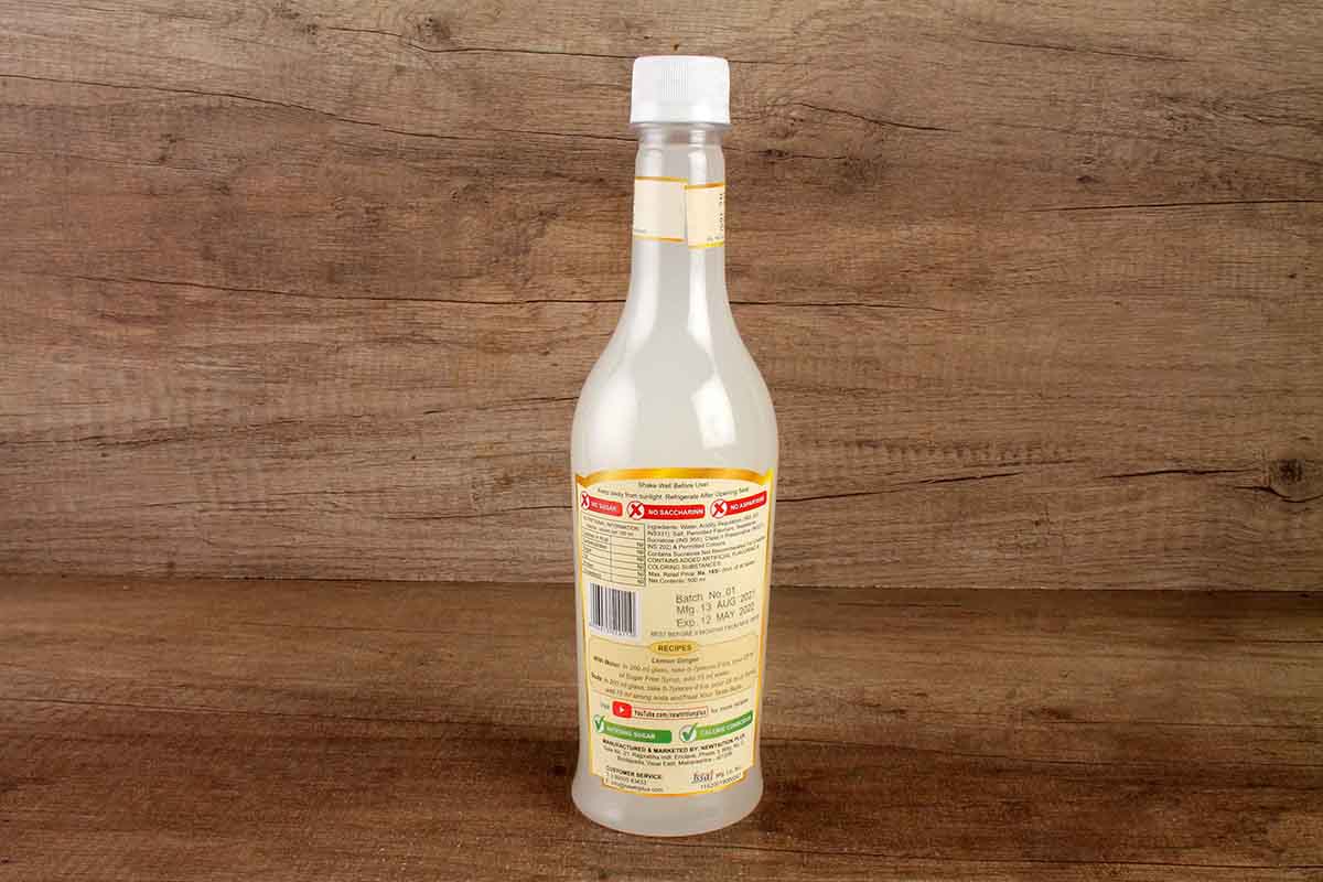 Newtrition Lemon Ginger Sugar Free Syrup 500 Ml - Image 2