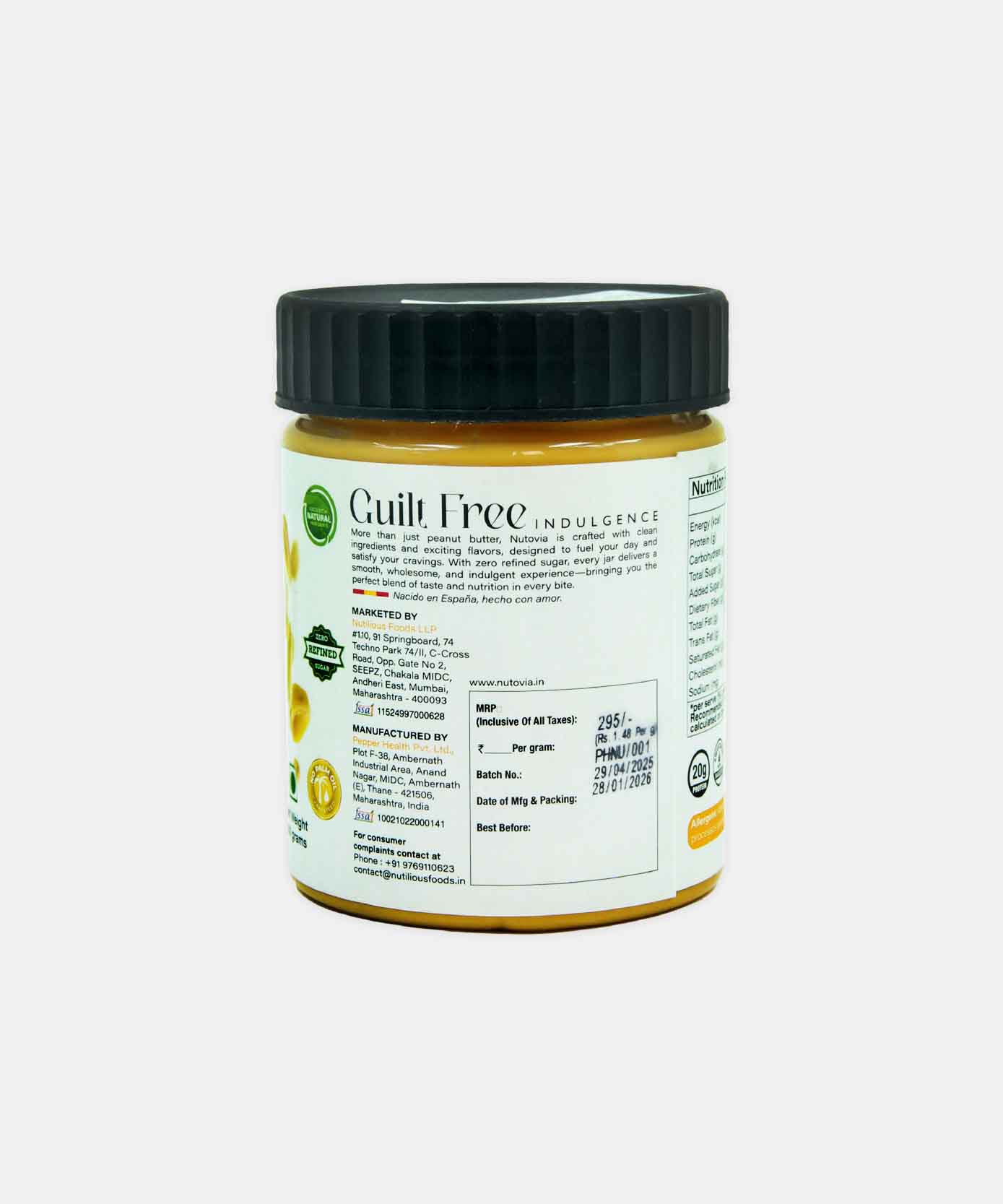 Nutovia Peanut Butter Creamy Mango 200 Gm - Image 2
