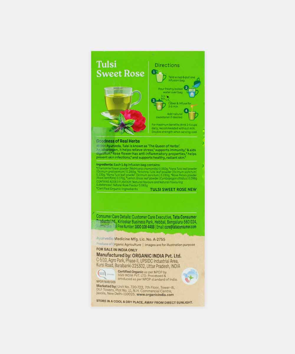 Organic India Tulsi Sweet Rose Tea 25 Bag 40 Gm - Image 2