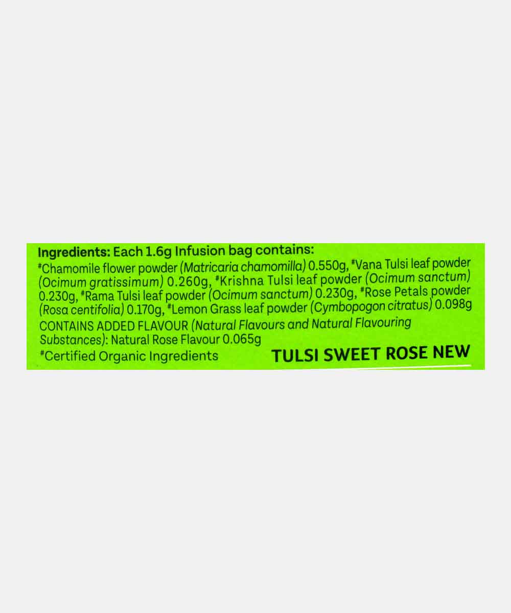 Organic India Tulsi Sweet Rose Tea 25 Bag 40 Gm - Image 4