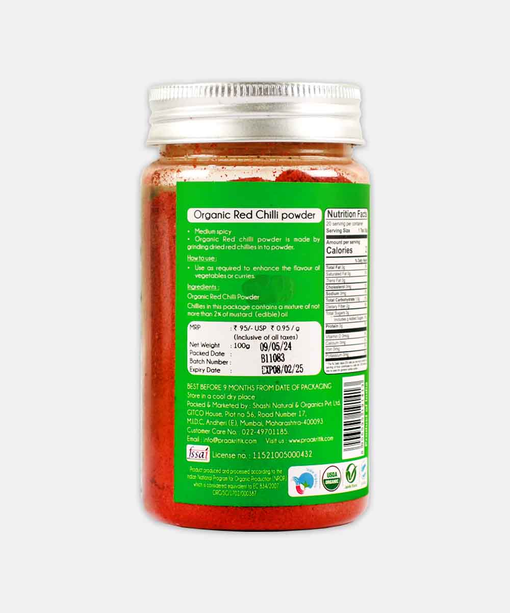 Praakritik Red Chilli Powder 100Gm - Image 2