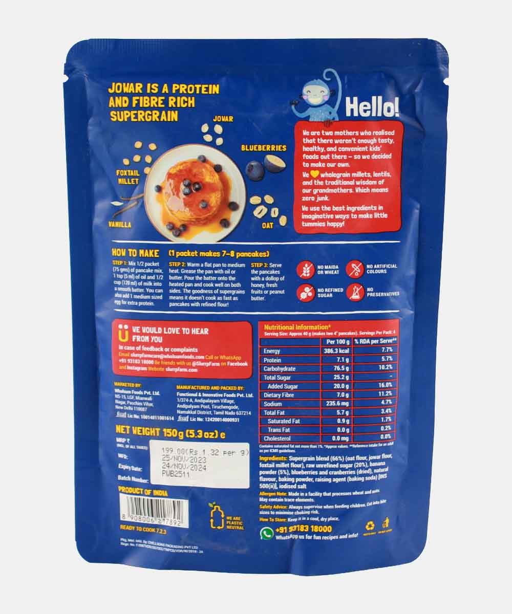 Slurrp Farm Pancake & Waffle Blueberry 150 Gm - Image 2