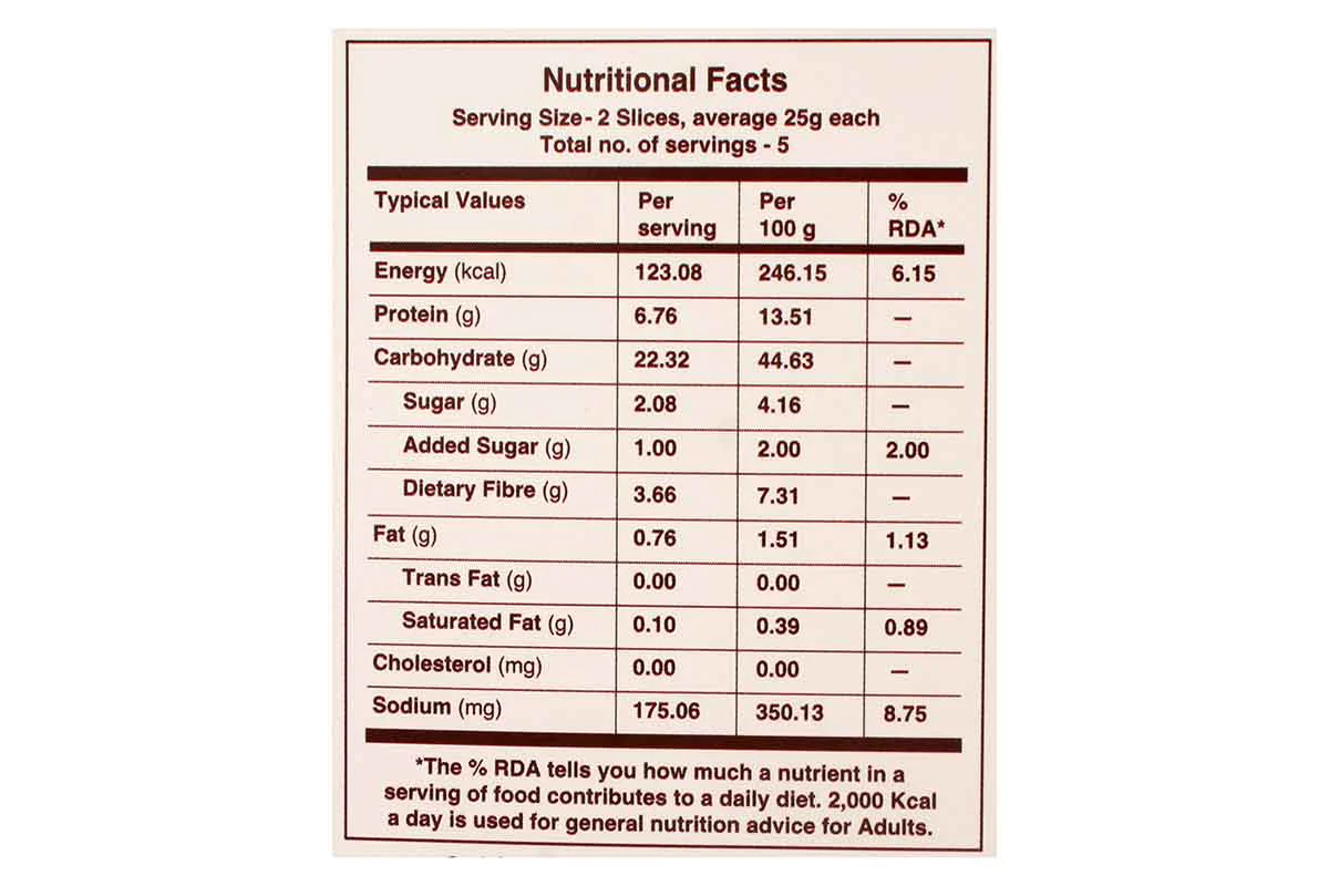 The Health Factory Zero Maida  Multigrain Bread 250 Gm - Image 3