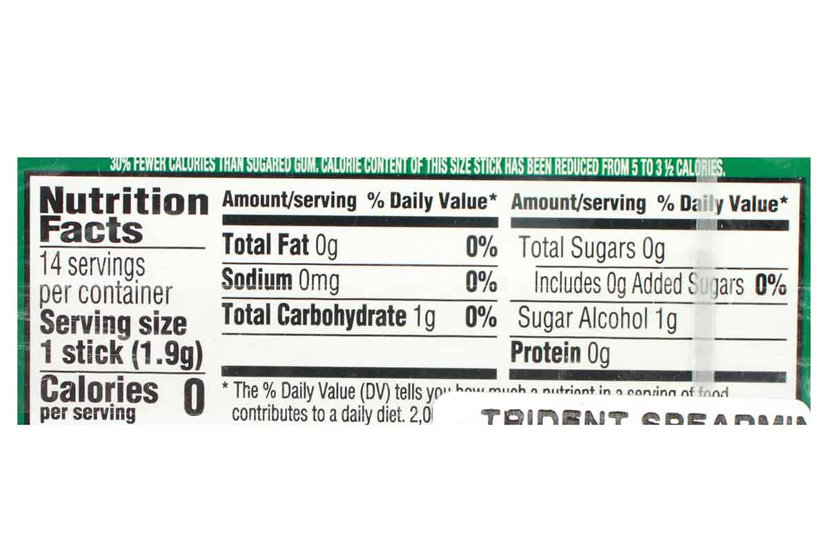 Trident Chewing Gum Spearmint 14 Stick - Image 3