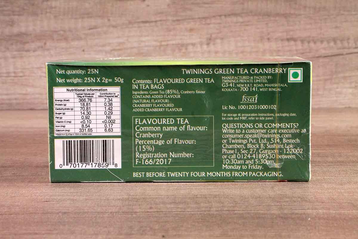 Twining Cranberry Green Tea (25 Bag) - Image 2