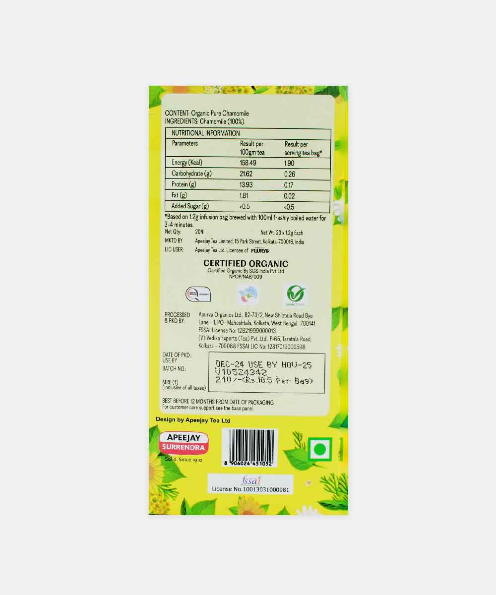 Flurys Organic Chamom Tea 25 Bag - Image 2