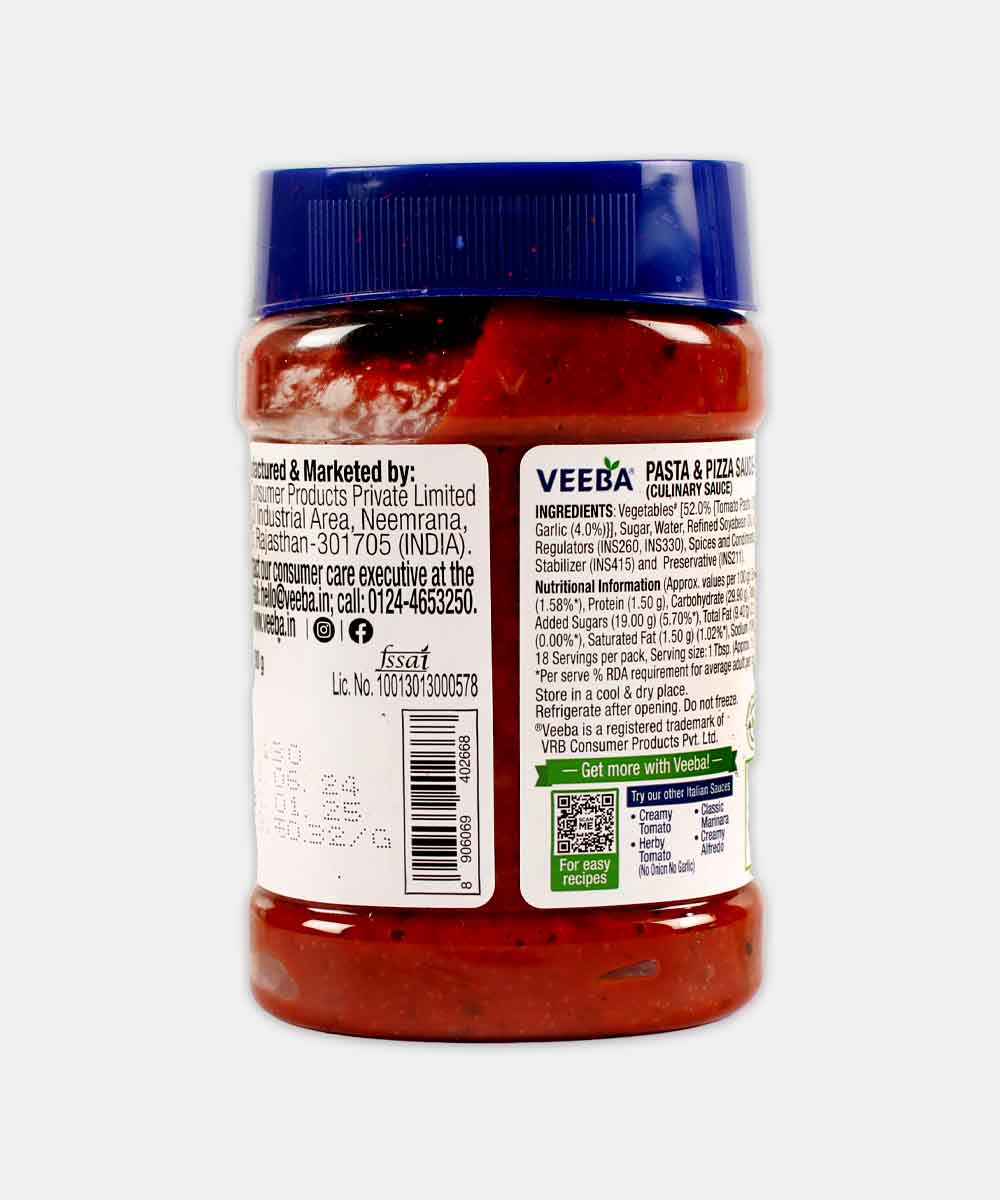 Veeba Pizza & Pasta Sauce 280 Gm - Image 2