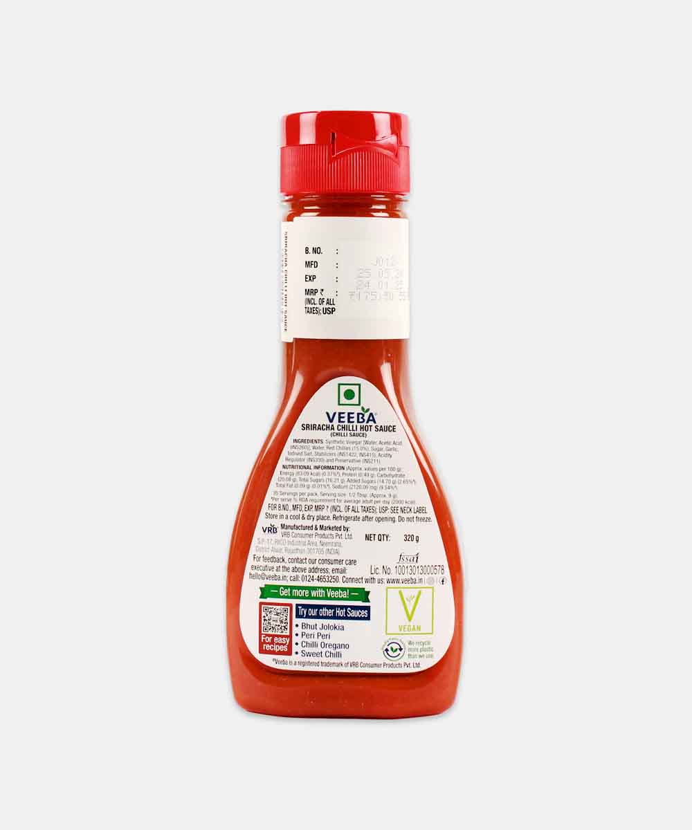 Veeba Sriracha Chilli Garlic Sauce 320 Gm - Image 2