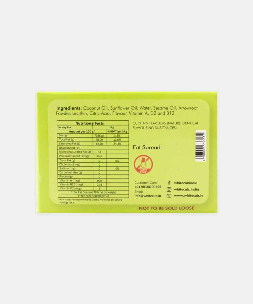 White Cub Plant Based Better Smooth & Creamy White & Unsalted 200 Gm - Image 2