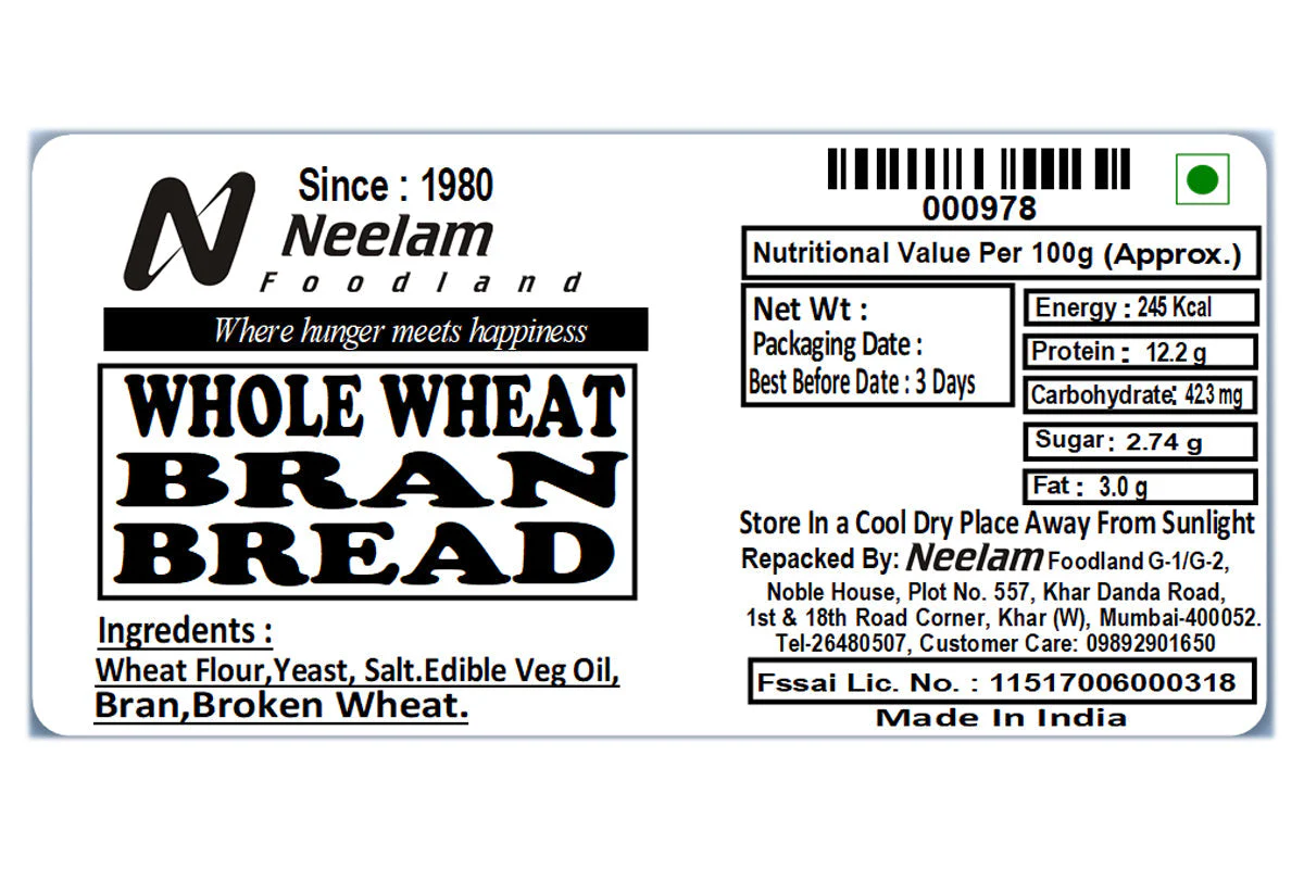 Whole Wheat Bran Bread 400 Gm - Image 4