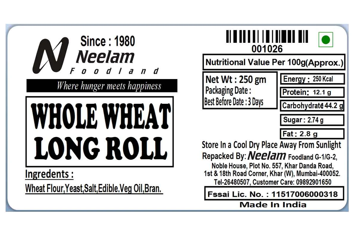 Whole Wheat Long Roll 250 Gm - Image 4
