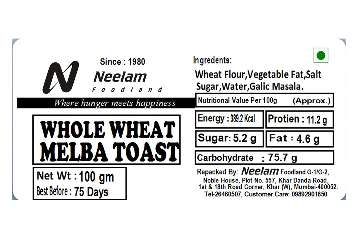 Whole Wheat Melba Toast 100 Gm - Image 4
