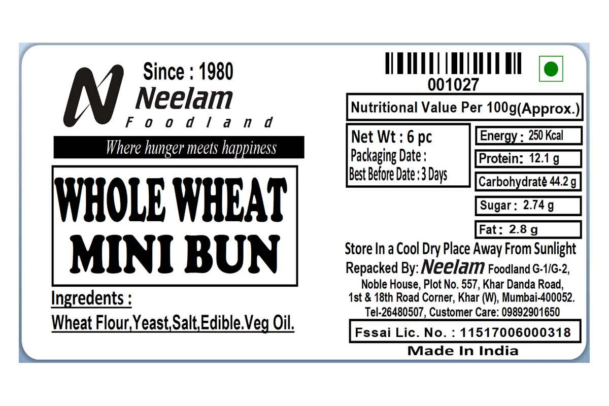 Whole Wheat Mini Bun 100 Gm 6 Pc - Image 4