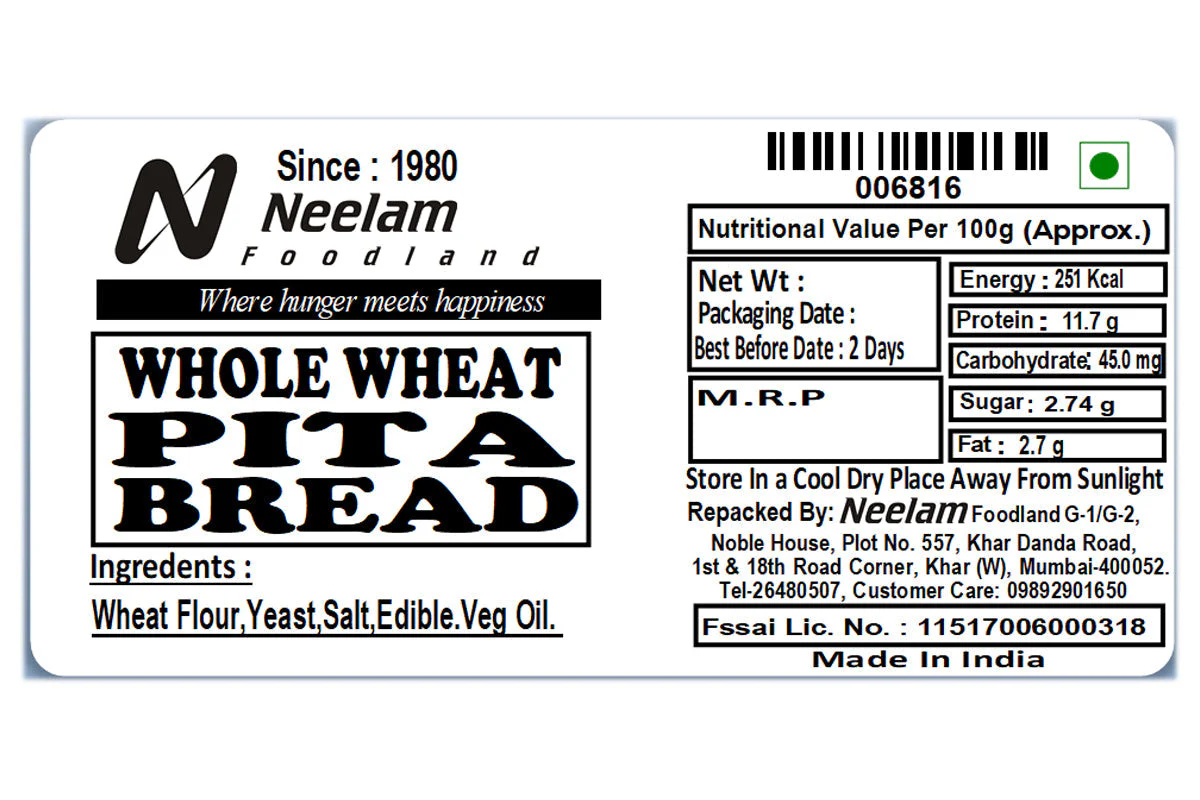 Whole Wheat Pita Bread 2 Pc - Image 4