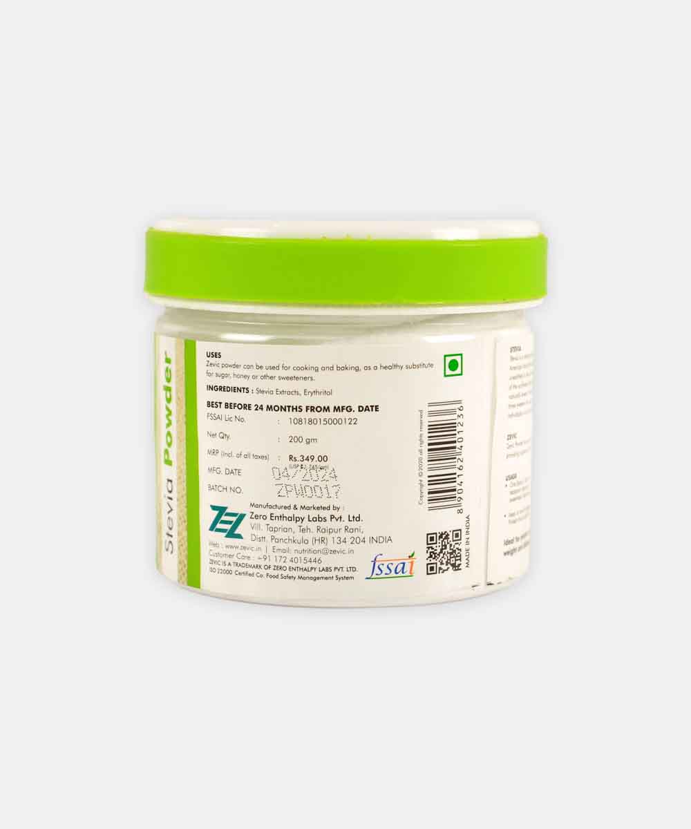 Zevic Stevia Powder Suger Free Zero Calories 200 Gm - Image 2